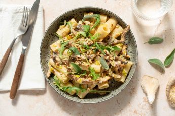 Romige pasta met prei en oesterzwammen